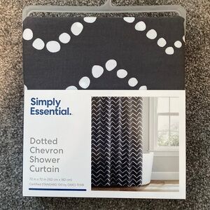Simply Essential Dotted Chevron Shower Curtain Standard NEW